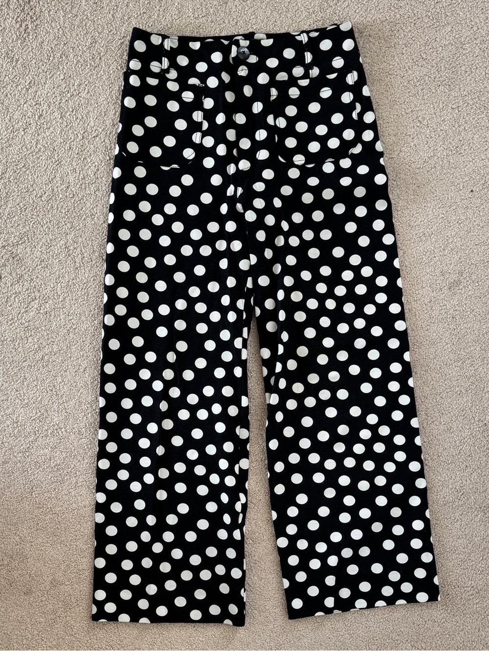 Maeve Colette Polka Dot Wide-Leg Pants - Black/White - Picture 2 of 7